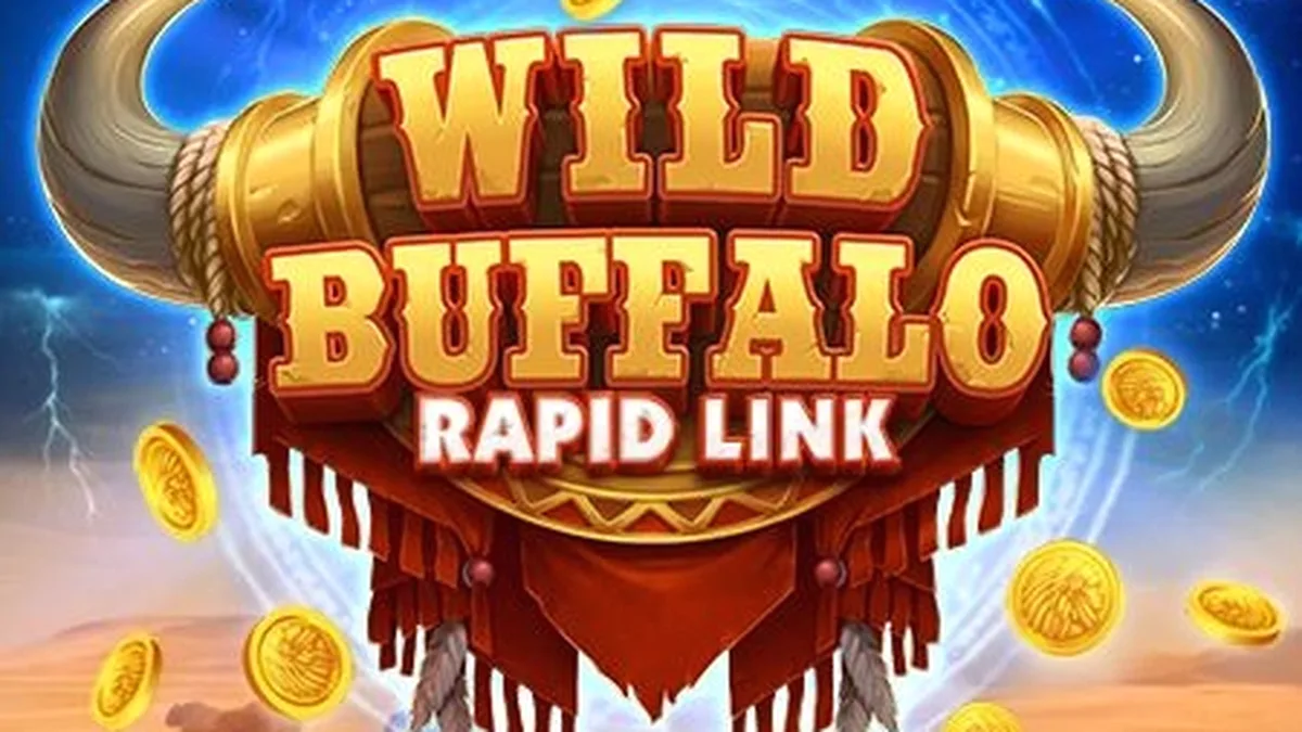 Tampilan visual mesin slot Wild Buffalo: Rapid Link dengan latar padang rumput.